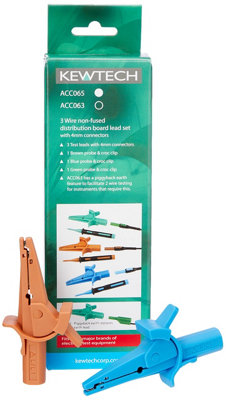Kewtech Acc065 3 Wire Unfused Test Lead Set With Crocodile Clips from B&Q