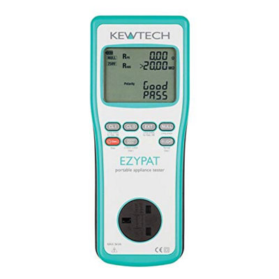 Kewtech Ezypat Pat Tester With Ergonomic Design And Automatic Testing Features Green/Red/Light