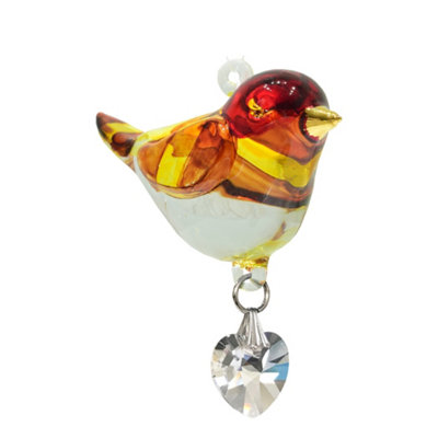 Wild Things Pretty Little Bird Glass Hanging Ornament Goldfinch from B&Q