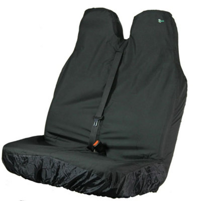 Town & Country Covers Universal Black Waterproof Van Double Passenger Seat Cover from B&Q