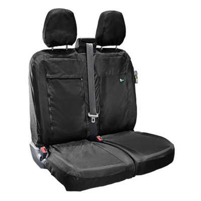 Town & Country Covers Ford Transit Custom 2024 Onwards Black Waterproof Van Double Passenger Seat Cover from B&Q
