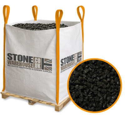 Stone Warehouse Black Basalt Gravel 20mm Bulk Bag 800Kg DrivewaysFootpathsBordersRaised Beds from B&Q