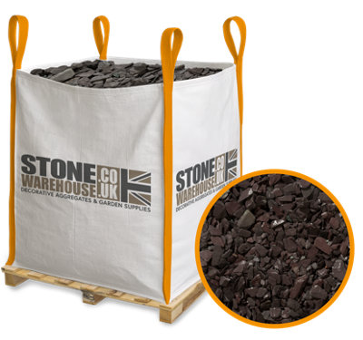 Stone Warehouse Plum Slate Chippings 20mm Bulk Bag 800Kg FootpathsBordersRaised BedsPonds from B&Q