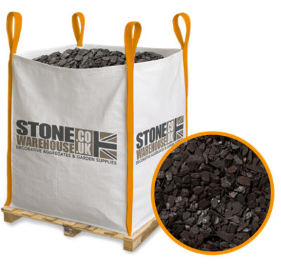 Stone Warehouse Blue Slate Chippings 20mm Bulk Bag 800Kg FootpathsBordersRaised BedsPonds from B&Q