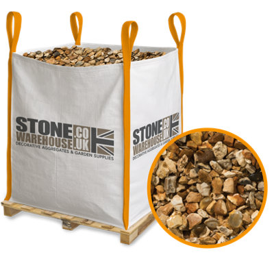 Stone Warehouse Golden Flint Gravel 20mm Bulk Bag 800Kg DrivewaysFootpathsBordersRaised Beds from B&Q