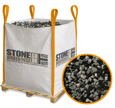 Stone Warehouse Black Ice Chippings 20mm Bulk Bag 800Kg DrivewaysFootpathsBordersRaised Beds from B&Q