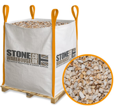 Stone Warehouse Spanish Gold Chippings 12-20mm Bulk Bag 800Kg DrivewaysFootpathsBordersRaised Beds from B&Q