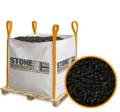 Stone Warehouse Black Basalt Gravel 20mm Half Bulk Bag 500Kg DrivewaysFootpathsBordersRaised Beds from B&Q