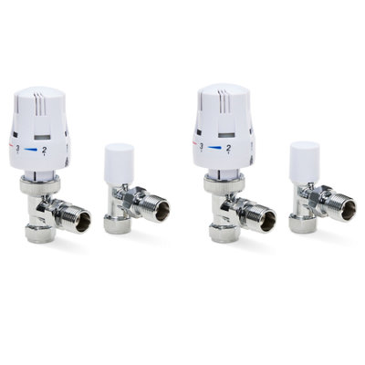 Lavatap 2 Pack X Thermostatic Radiator Valve Angled Trv & Lockshield 15Mm Radiator Thermostat Valve