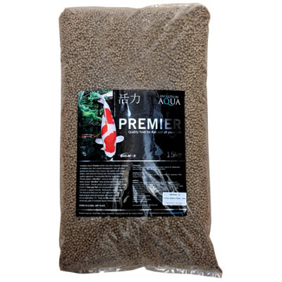 B&Q -  Premier Pond Pellets Fish Food Koi Health Growth 5-6mm 15Kg
