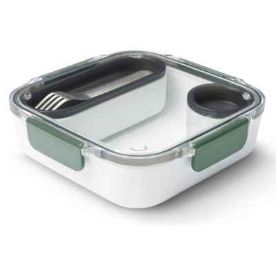 BLACK + BLUM Bento Lunch Box | Leak Proof | Microwave Safe | 1L | Olive | 2 Compartments, Stainless Steel Fork, Dishwasher Safe, BPA Free, Freezer Safe, Work Lunches, Picnics & Meal Prep - Image 9