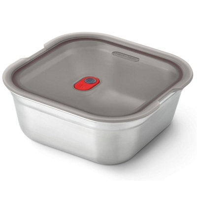 Black + Blum Black+Blum Microwavable Steel Multifunction Meal Prep Square Box LargeGrey from B&Q