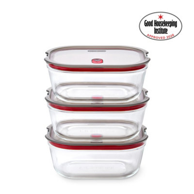 B&Q -  Glass Food Box L1200MlSet Of 3 - Image 6
