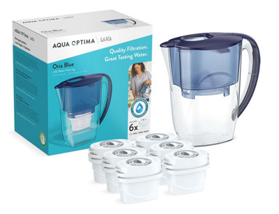B&Q -  By Laica Oria Water Filter Jug 2.8L6 Filter Cartridges,blue