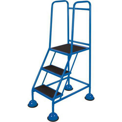 Warehouse Step Ladder Access Platform 3 Tread Blue from B&Q