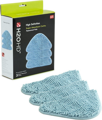 H2O Hd Super Absorbent Cloths Pack Of 3H20 Hd Steam Cleaner Accessories ForFloorCarpet & Upholstery Cleaning from B&Q