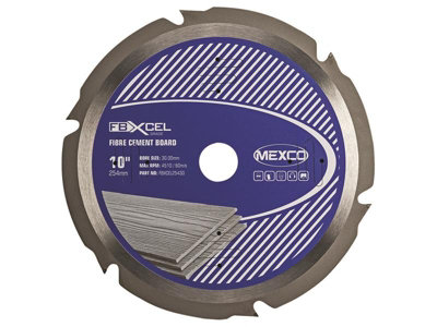 Mexco Fbxcel25430 Fibre Cement Board Pcd Blade 254 X 30mm X 6T Mexfbxl254 from B&Q