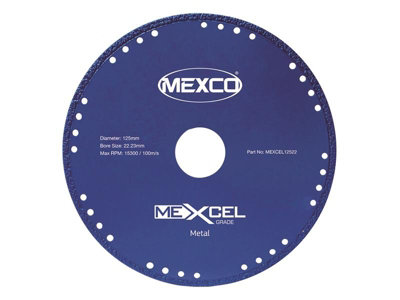 Mexco Mexcel12522 Xcel Grade Metal Cut Diamond Blade 125 X 22mm Mexmexl125 from B&Q