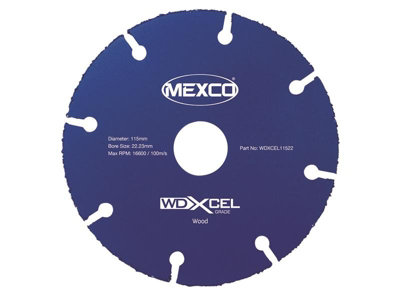 Mexco Wdxcel11522 Wd Xcel Grade Wood Cut Blade 115 X 22mm Mexwdxl115 from B&Q