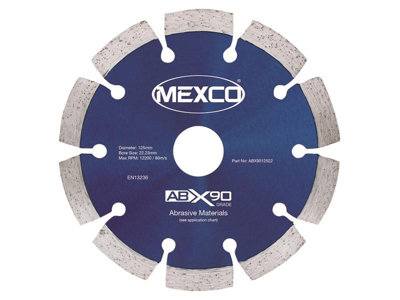 Mexco Abx9012522 Abrasive Materials X90 Grade Diamond Blade 125 X 22mm Mexabx90125 from B&Q