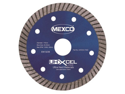 Mexco Uhxcel11522 Uhxcel Ultra Hard Materials Diamond Blade 115X 22Mm Mexuhxl115
