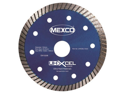 Mexco Uhxcel12522 Uhxcel Ultra Hard Materials Diamond Blade 125X 22mm Mexuhxl125 from B&Q
