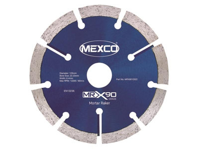 Mexco Mrx9012522 X90 Grade Mortar Raking Diamond Blade 125 X 22mm Mexmrx90125 from B&Q