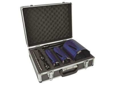 B&Q -  A11Dcdkit3 Slotted Dry Core Drill Xcel Grade Kit9 Piece Mexa11Dcdk9