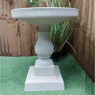 Classic Short Sandstone Birdbath from B&Q