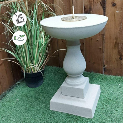 B&Q Short Classic Sandstone Sundial White