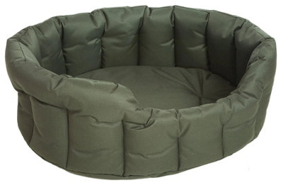 B&Q -  P&l Country Dog Heavy Duty Oval  Waterproof Green Softee Beds Size Medium
