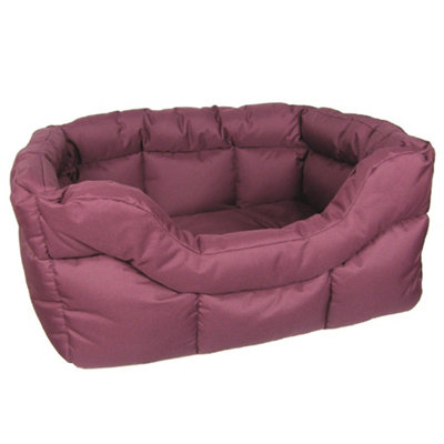 P&L Large Rectangular Softee Dog Bed - Waterproof, Burgundy, Polyester - 75cm L x 60cm W - Image 3