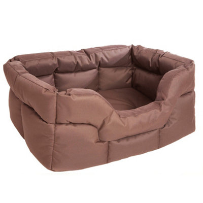P&L Large Rectangular Waterproof Softee Dog Bed - Brown Polyester - 75x60cm - Image 3