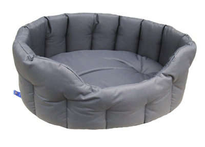 B&Q -  P&l Country Dog Heavy Duty Oval  Waterproof Grey Softee Beds Size Medium