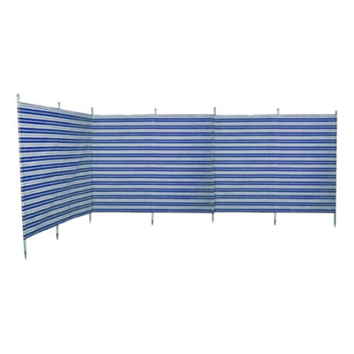 Diamond Products Ltd 7 Pole Navy Contemporary Stripe Windbreak Blue