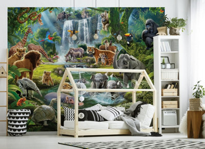 Walltastic Jungle Adventure Multicolour Smooth Wallpaper Mural 8Ft High X 10Ft Wide from B&Q
