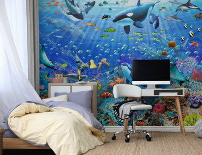 Walltastic Underwater Scene Multicolour Smooth Wallpaper Mural 8Ft High X 10Ft Wide from B&Q