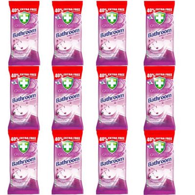 Greenshield Bathroom Surface Wipes 12 Packs840 WipesCleans Baths Sinks & Showers And Other Home SurfacessinsAnd Showers from B&Q