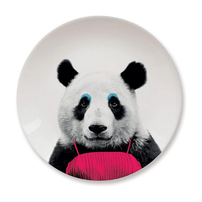 Mustard Novelty Panda Design Party Animal Plate Unique New Home Gift idea - Image 6