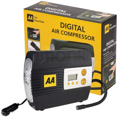 Aa Digital 12V Car Tyre Air Compressor Inflator Led Pump Pressure Gauge from B&Q