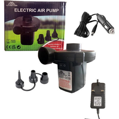 Vivo Ac Electric Air Pump With 3 Nozzles For Camping Inflatables Air Beds Matress Paddling Swimming Pool Toys from B&Q