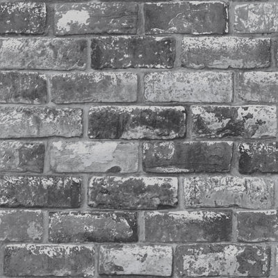 Debona Luxury Rustic Brick Grey Wallpaper 6753 from B&Q