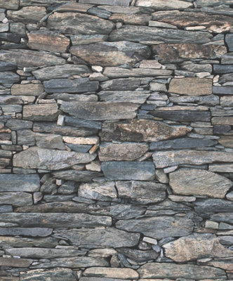 Debona Brick Effect Charcoal Wallpaper 1281