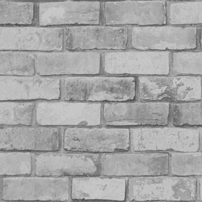Debona Glitter Brick Charcoal Wallpaper 9804 from B&Q