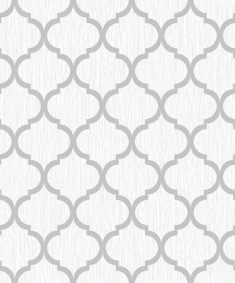 Debona Crystal Trellis White Wallpaper 8896 from B&Q