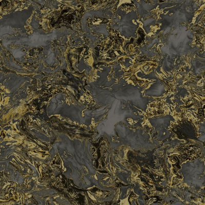 Debona Wallpaper 6362 Debona Liquid Marble Charcoal - Image 4