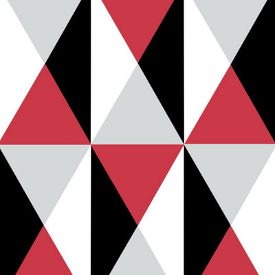 Diamond Red Wallpaper Geometric Triangles Retro Burgundy Black Grey Textured 5060119354253 - Image 6