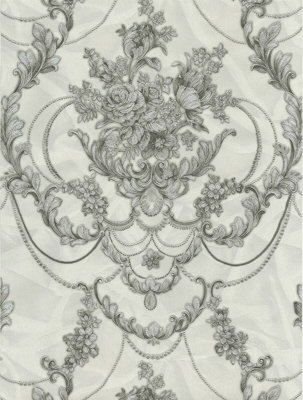 Debona Perla Ii Damask Texture Vinyl Silver Grey Metallic Glitter Wallpaper 9085 from B&Q