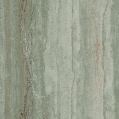 B&Q -  Vertical Marble Green Metallic Silver Effect Textured Wallpaper 5043