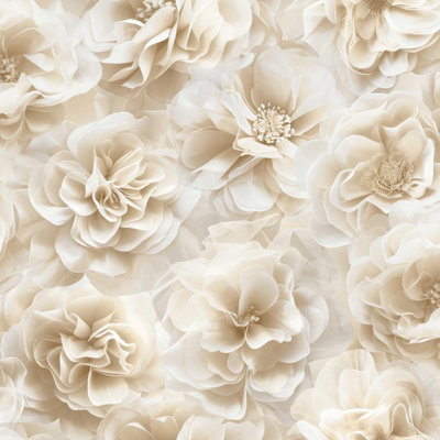 B&Q -  Bloom Natural Wallpaper Floral Rose Glamorous Stylish Feature Wall - Image 6